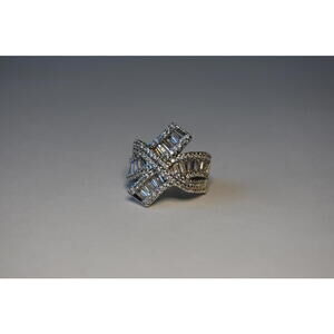 Radiant Cross Baguette Ring